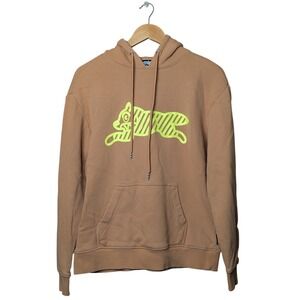 Icecream Running Dog Hoodie Mens Small Tan Neon Lime Green Streetwear Graphic